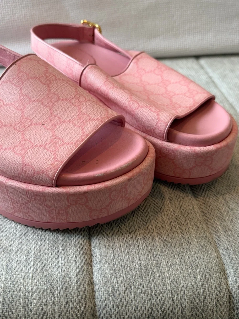 Gucci Women's Platform Slingback Sandals Pink